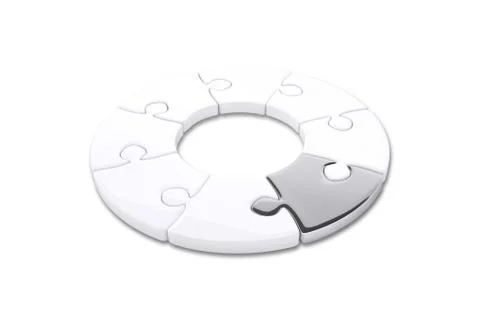 Jigsaw circle Illustrazione stock
