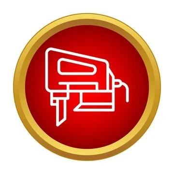 Jigsaw electric power tool line icon Illustrazione stock