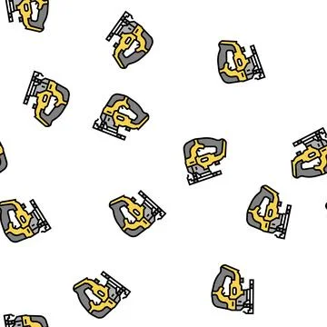 Jigsaw equipment vector seamless pattern Stock Illustration