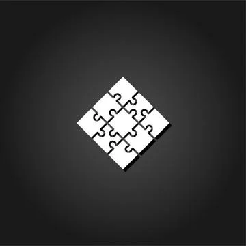 Jigsaw icon flat Stock Illustration