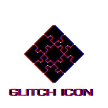 Jigsaw icon flat Stock Illustration