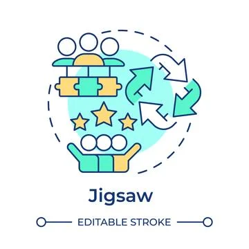 Jigsaw multi color concept icon Stock Illustration