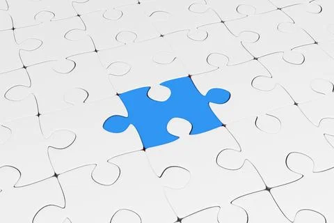 Jigsaw piece missing from jigsaw puzzle Stock Illustration