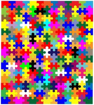 Jigsaw Pieces In Colour 스톡 일러스트