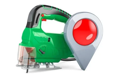 Jigsaw power with map pointer, 3D rendering Jigsaw power with map pointer,... 库存照片
