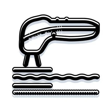 Jigsaw power tool cutting different line styles イラスト素材