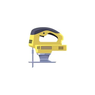 Jigsaw power tool, flat vector illustration isolated on white background. Ilustração Stock