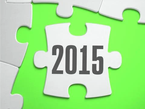 Jigsaw Puzzle 2015 with Missing Pieces Stock Illustration