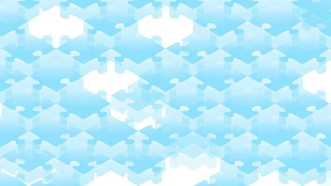 Jigsaw puzzle 3D isometric virtual assemble moving blue color Stock Footage 93238010