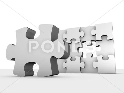 Jigsaw puzzle, artwork Stock Illustration