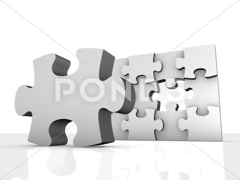 Jigsaw puzzle, artwork Stock Illustration