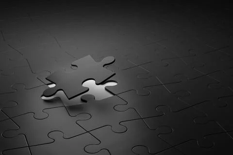 Jigsaw puzzle background design. 3D rendering. Stock Illustration