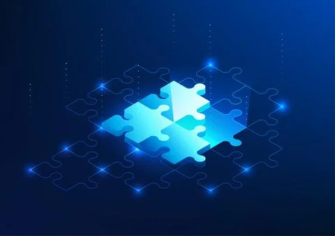 Jigsaw puzzle background represents teamwork, coordination and collaboratio.. 스톡 일러스트