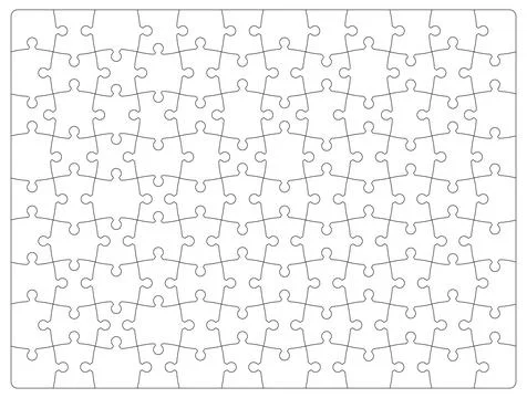 Jigsaw puzzle blank grid pattern or background Illustrazione stock