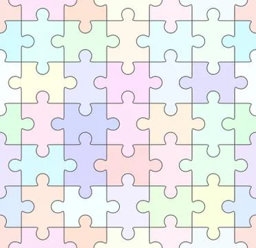 Jigsaw puzzle blank seamless template Stock Illustration