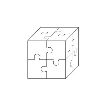 Jigsaw puzzle blank vector 2x2, four pieces Stock Illustration