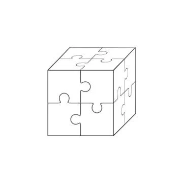 Jigsaw puzzle blank vector 2x2, four pieces Stock Illustration
