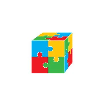 Jigsaw puzzle blank vector 2x2, four pieces Stock Illustration