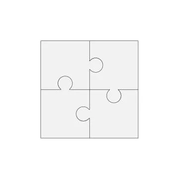 Jigsaw puzzle blank vector 2x2, four pieces Stock Illustration