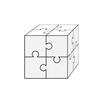 Jigsaw puzzle blank vector 2x2, four pieces Stock Illustration
