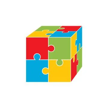 Jigsaw puzzle blank vector 2x2, four pieces Stock Illustration