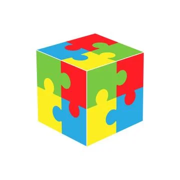 Jigsaw puzzle blank vector 2x2, four pieces Stock Illustration