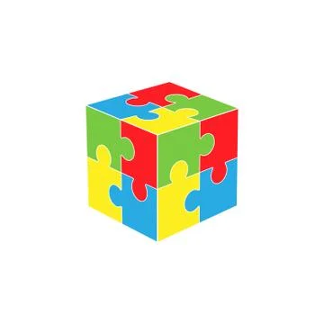 Jigsaw puzzle blank vector 2x2, four pieces Stock Illustration