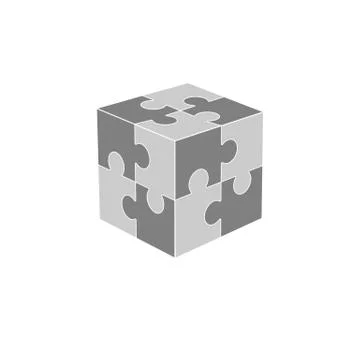 Jigsaw puzzle blank vector 2x2, four pieces Stock Illustration