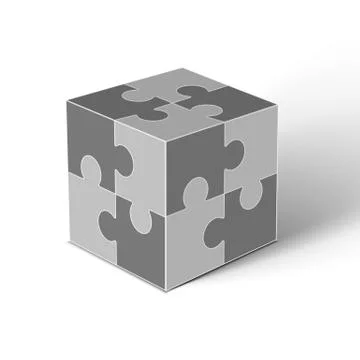 Jigsaw puzzle blank vector 2x2, four pieces Stock Illustration