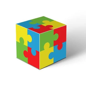 Jigsaw puzzle blank vector 2x2, four pieces Stock Illustration
