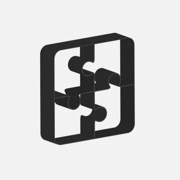 Jigsaw puzzle blank vector 2x2, four pieces Stock Illustration