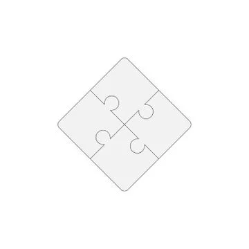 Jigsaw puzzle blank vector 2x2, four pieces Stock Illustration