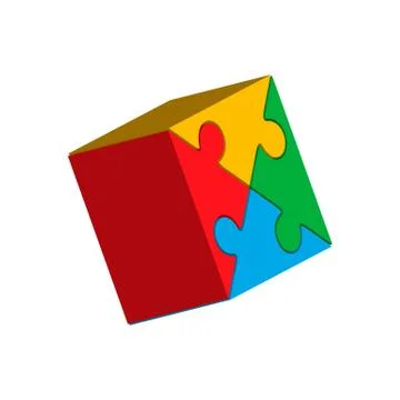 Jigsaw puzzle blank vector 2x2, four pieces Stock Illustration
