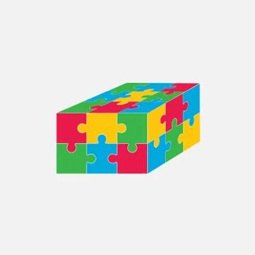 Jigsaw puzzle blank vector 3x2, six pieces Stock Illustration