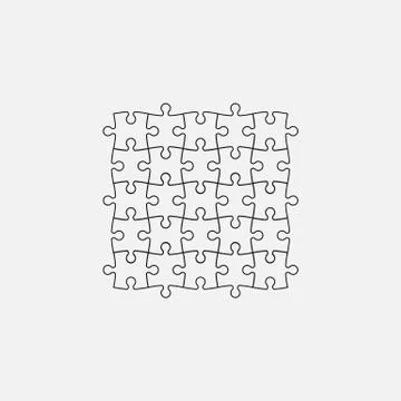 Jigsaw puzzle blank vector pieces Stock Illustration
