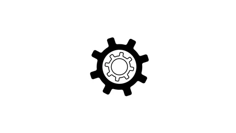 Jigsaw puzzle with cogwheel. Vector icon animation. The background is entir.. Stock Footage 305009142