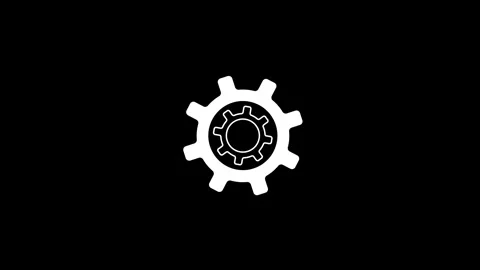 Jigsaw puzzle with cogwheel. Vector icon animation. The background is entir.. Stock Footage 305009144