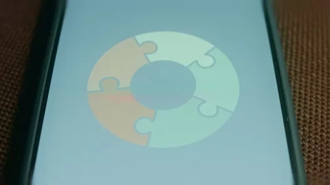 Jigsaw puzzle colorful chart, presentation Vídeo Stock 310051439