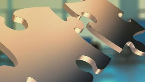 Jigsaw puzzle, concept of solution or team work 库存插图