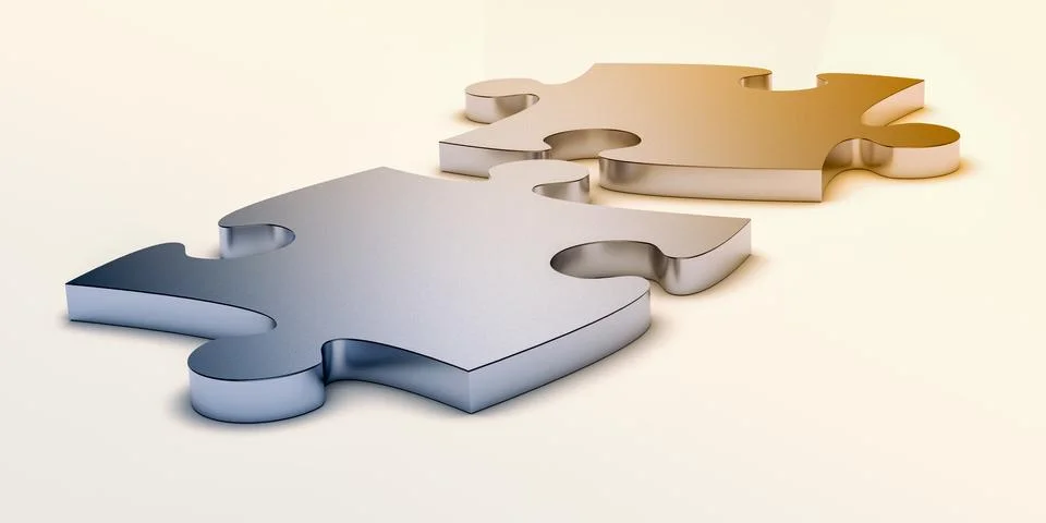 Jigsaw puzzle, concept of solution or team work Stockillustratie
