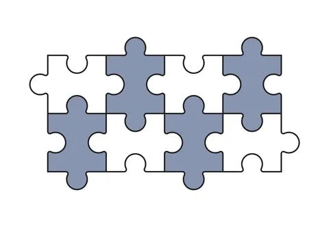 Jigsaw puzzle connected pieces vector Stock Illustration