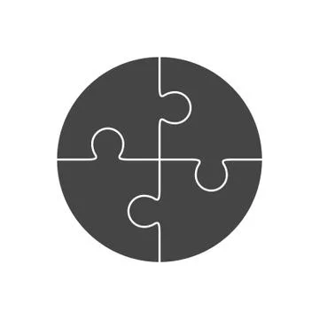 Jigsaw puzzle in the form of circle. Stock Illustration