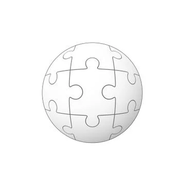 Jigsaw puzzle in the form of a circle. Vector Stock Illustration
