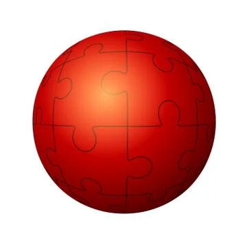 Jigsaw puzzle in the form of a circle. Vector Stock Illustration