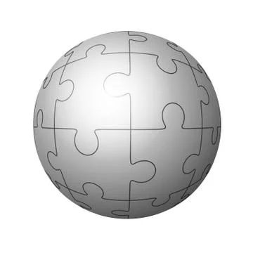 Jigsaw puzzle in the form of a circle. Vector Stock Illustration