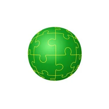 Jigsaw puzzle in the form of a circle. Vector Stock Illustration