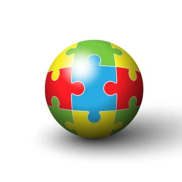 Jigsaw puzzle in the form of a circle. Vector Illustrazione stock