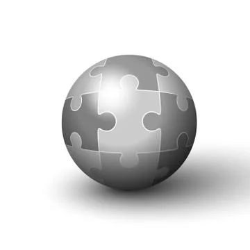 Jigsaw puzzle in the form of a circle. Vector Illustrazione stock