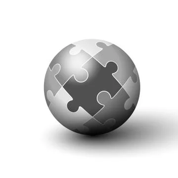 Jigsaw puzzle in the form of a circle. Vector Stock Illustration