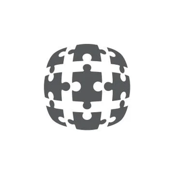 Jigsaw puzzle in the form of a circle. Vector Stock Illustration